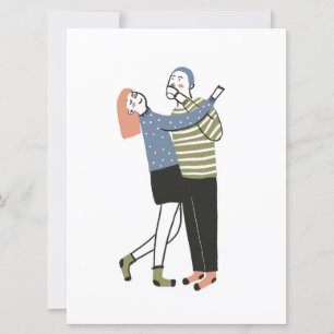 Couple illustration drawing poster