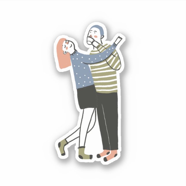 Couple illustration  sticker (Front)
