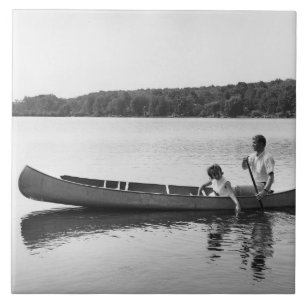 Couple in a Canoe Ceramic Tile