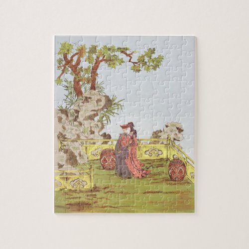Couple in a Chinese garden from Ornaments of Chi Jigsaw Puzzle