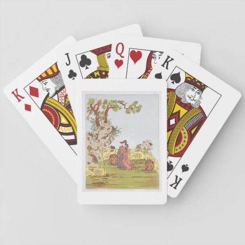 Couple in a Chinese garden from Ornaments of Chi Poker Cards