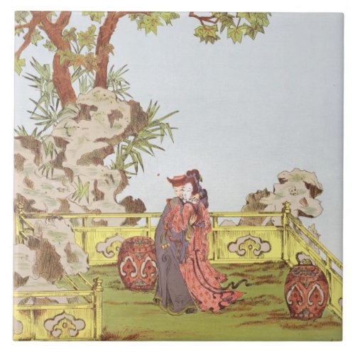 Couple in a Chinese garden from Ornaments of Chi Tile