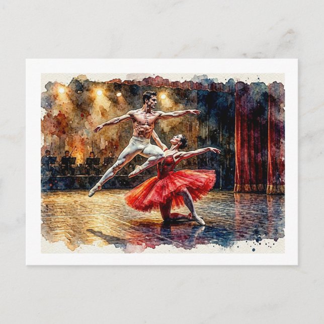 Couple in Ballet Performance,  Postcard (Front)