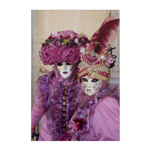 Couple In Carnival Costume Venice Acrylic Print
