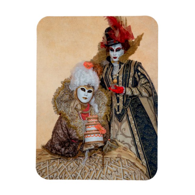 Couple in Carnival Costume, Venice Magnet (Vertical)