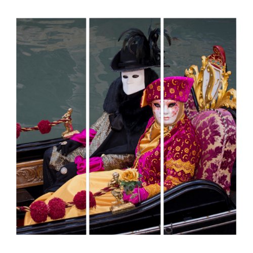 Couple In Gondola At Carnival Venice Triptych
