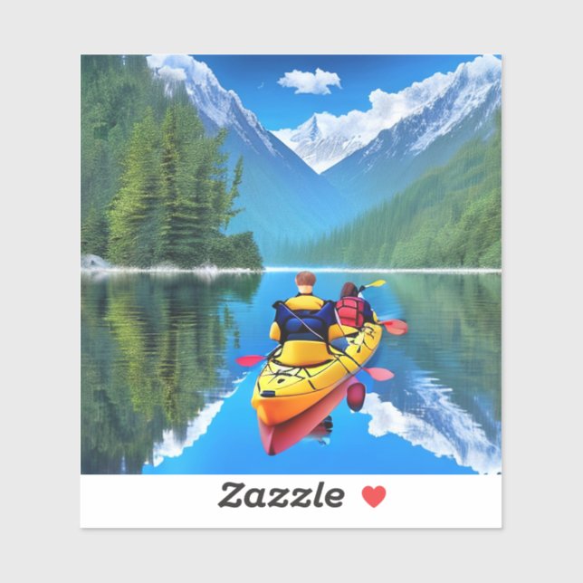 Couple in Kayak | Kayaking Themed Sticker (Sheet)