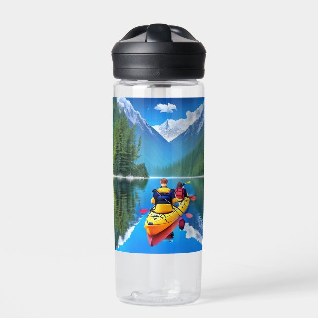 Couple in Kayak | Kayaking Themed Water Bottle (Front)