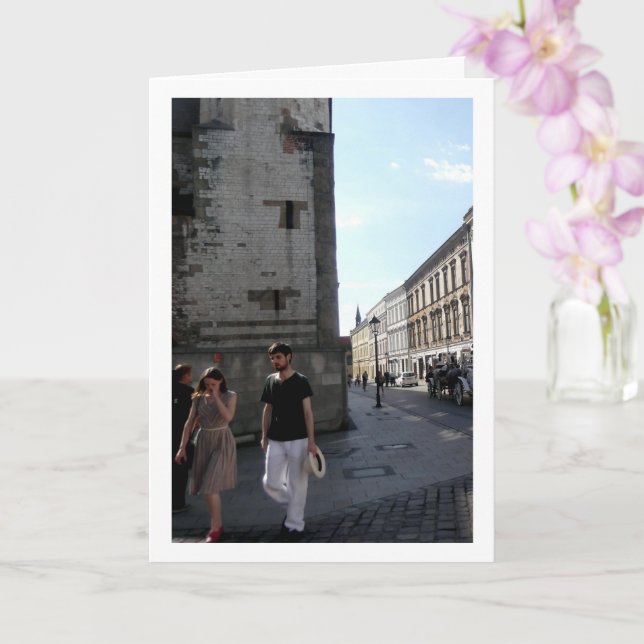 Couple in Kraków, Poland Card (Orchid)