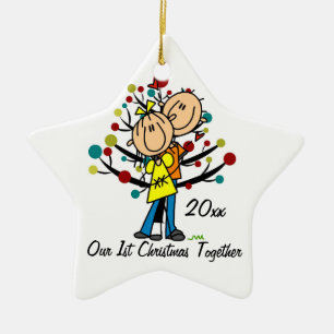 Couple in Love 1st Christmas Personalized Ornament