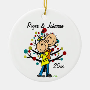 Couple in Love 1st Christmas Personalized Ornament