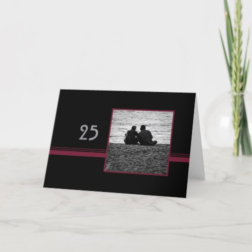 Couple in Love 25th Wedding  Anniversary Card