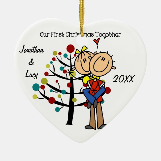 Couple in Love First Christmas Together Ornament (Front)