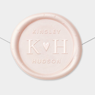Couple in Love Heart Wedding Monogram Wax Seal Sticker
