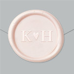 Couple in Love Heart Wedding Monogram Wax Seal Sticker<br><div class="desc">Elegant personalized wax seal features a modern monogram design with simple bold serif initials of the bride and groom. A sweet little heart accents the design. This makes a beautiful accent for wedding invitations and day-of stationery.</div>