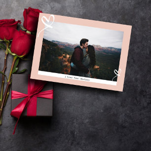 Couple in Love I Modern Pink Photo Valentine Day Holiday Card