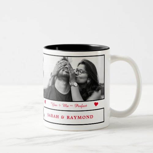 Couple in Love I Personalized 2 Photos I B  White Two_Tone Coffee Mug