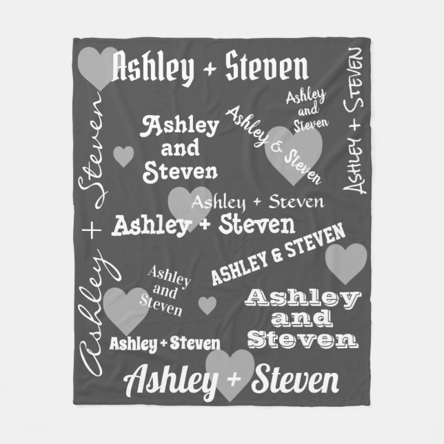 Couple in Love Personalized Fleece Blanket (Front)