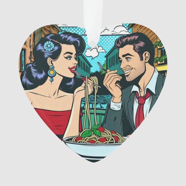 Couple in Love | Pop Art Ornament (Front)