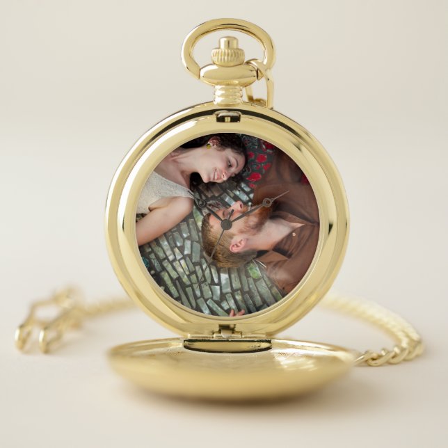 Couple in Photo Pocket Watch (Inside)