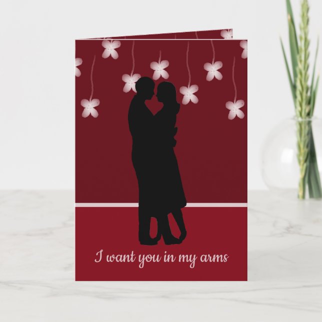 Couple in Silhouette Romantic Love Marry Me Holiday Card (Front)