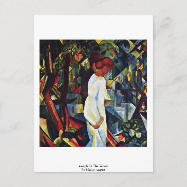 Couple In The Woods By Macke August Postcard (Front)