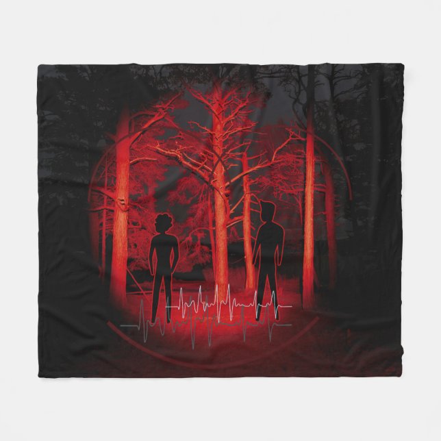 Couple in the woods fleece blanket (Front (Horizontal))