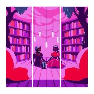 Couple in Uniforms by a House Triptych
