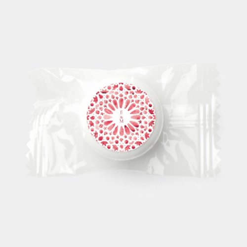 Couple Initials Red Watercolor Arabic Tile Life Saver Mints