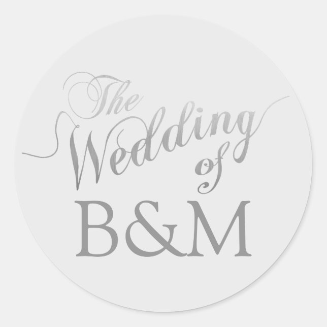 couple initials wedding   classic round sticker (Front)