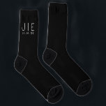 Couple Initials Wedding Minimal Black Modern Chic Socks<br><div class="desc">With its timeless black color and chic design,  our Chic Socks are a sophisticated choice for any wedding celebration. They also serve as a meaningful keepsake that the couple can cherish long after the big day.</div>