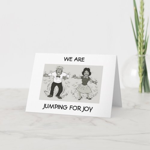 COUPLE IS JUMPING FOR JOY ON YOUR BIRTHDAY CARD