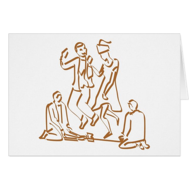Couple Jumping the Broom Cards (Front Horizontal)