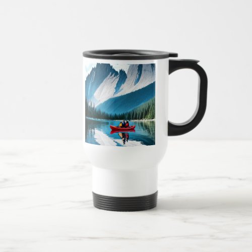 Couple Kayaking Themed Travel Mug