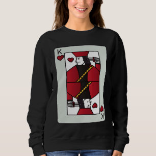 Couple King of Heart Card Valentines  Pair Sweatshirt