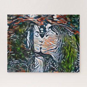 Couple Kissing   Colorful Abstract Jigsaw Puzzle