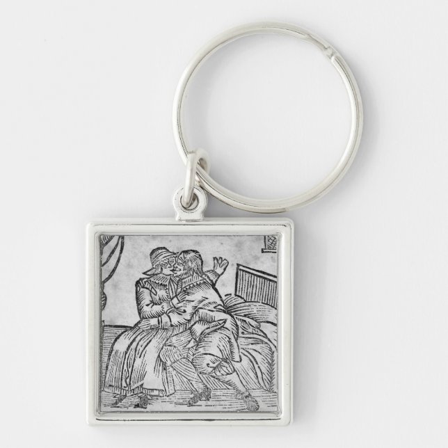Couple Kissing, illustration 'Roxburghe Ballads' Keychain (Front)