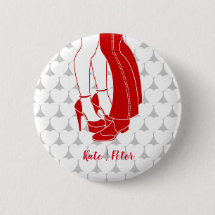 Couple kissing on Valentine's Day Button