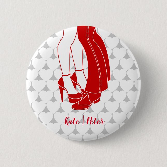 Couple kissing on Valentine's Day Button (Front)