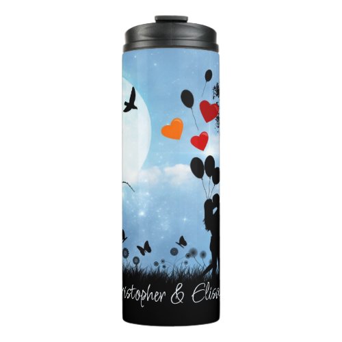 Couple Kissing Romantic Moonlight Personalized Thermal Tumbler