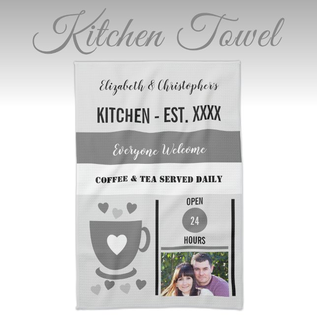 Couple kitchen est date coffee photo grey towel (Creator Uploaded)
