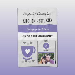 Couple kitchen est date coffee photo purple kitchen towel