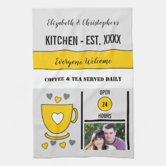 Couple kitchen est date coffee photo yellow kitchen towel