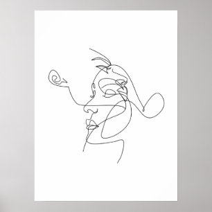 Couple Line Art Minimalist Poster