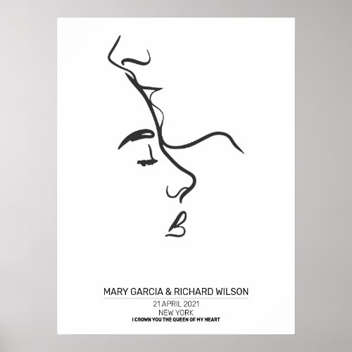  Couple Line Art Personalized Poster 
