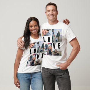 Couple Love 4 Photo Collage Template T-Shirt