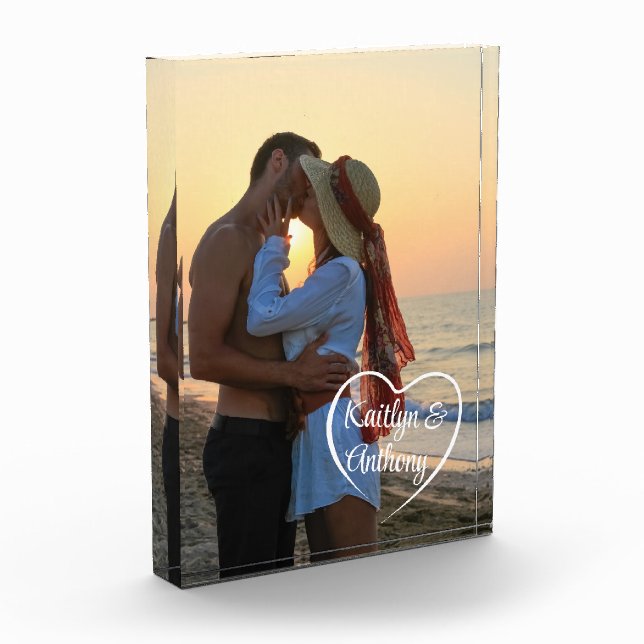 Couple Love Heart Photo Names (Left)