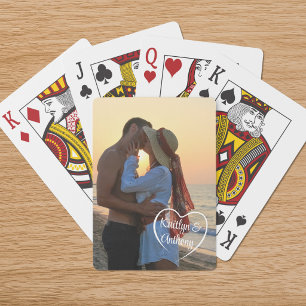 Couple Love Heart Photo Personalized Poker Cards