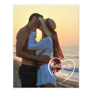 Couple Love Heart Photo Personalized Print