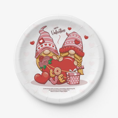 couple_love_of_cute_gnome_with_love_heart_valentin paper plates